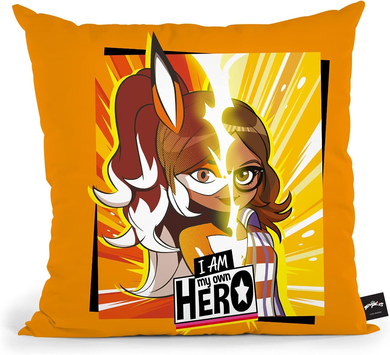 16inchX16inch Miraculous I Am My Own Hero Rena Rouge Made in USA Decorative Home Décor Throw Pillow, Great Birthday Gift for Girls and Boys Multicolor Small