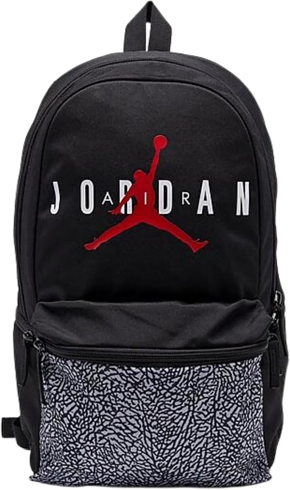 Nike Jordan Air HBR Jumpman Backpack, Black/Elephant Print, L, Jordan Air Hbr Jumpman Backpack