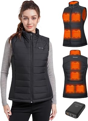 Womens Heated Vest with Battery Pack Included 7.4V 16000mAh, Warming Heated Vest for Women, Electric Heating Vests