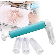 Manual Cake Decorating Airbrush Kit - Includes 4 Pcs 40ml Transparent Tubes for Powder Spraying | Plastic Icing & Coloring Tool for Cakes, Cupcakes, Cookies,Blue