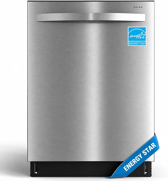 24" Built-in Dishwasher, Dishwasher Machine Stainless Steel with Adjustable Racks, 1416 Place Settings Large Capacity Dish Washer, 8 Wash Programs, Energy Star Certified, Sliver
