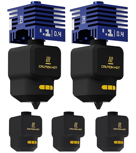 2 Pack BIQU Panda Juicer SFC Hotend Print Head Kit for Bambu-Lab P2S/X2D 3D Printer Upgrade Standard Flow High Temperature Hot End 0.4mm VantaC Coating Hardened Steel Nozzle with 5PCS Silicone Sock