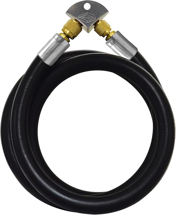 Uniweld MEH5 MaxEvacTM Evacuation Hose, 5 ft. Black Hose with MEHP Metal Hose Protector