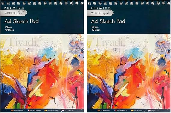 EasyNote A4 Artists Sketch pad - 170gsm Cartridge Paper (Pack of 2)