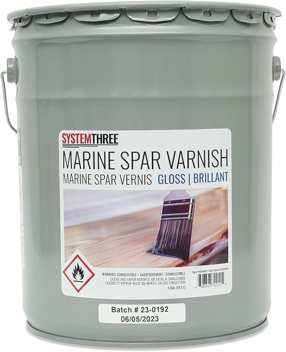 System Three Marine Spar Varnish, Gloss, 5-Gallon