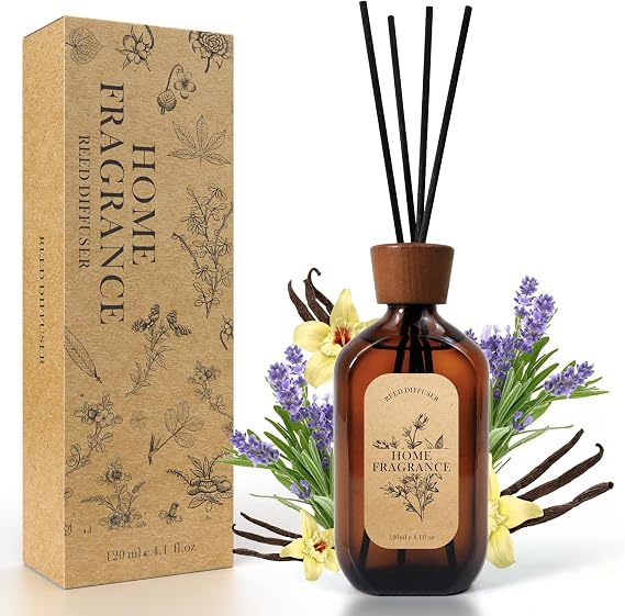 SCENTORINI Reed Diffuser 120ml Lavender Vanilla Home Fragrance Sticks