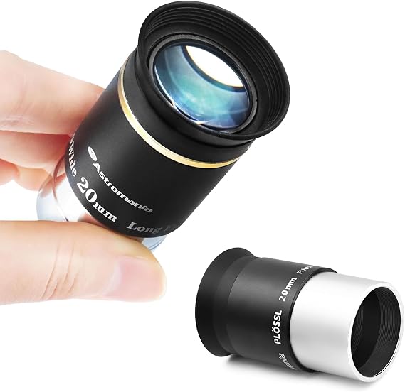 Astromania 1.25" 20mm Plossl Telescope Eyepiece - Bundle with - 66 Degree 20mm Eyepiece