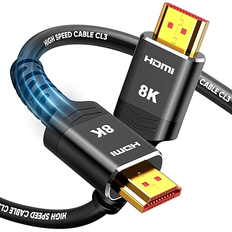Highwings 10K 8K HDMI Cable 8FT, 4K@120Hz 144Hz HDMI 2.1 Cord Ultra High Speed 48Gbps, Durable, Flexible, for Gaming Monitor, Game Console, Graphics Card, Streaming Media, TV, Ethernet, SoundBar