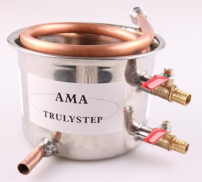 Manufacturer Spare Parts For 3 Pots Moonshine stillDistiller Brewing Kit : Stainless SteelCopper Coil Cooling Pot Copper, fit 2 Gallon 10 Liters Distiller
