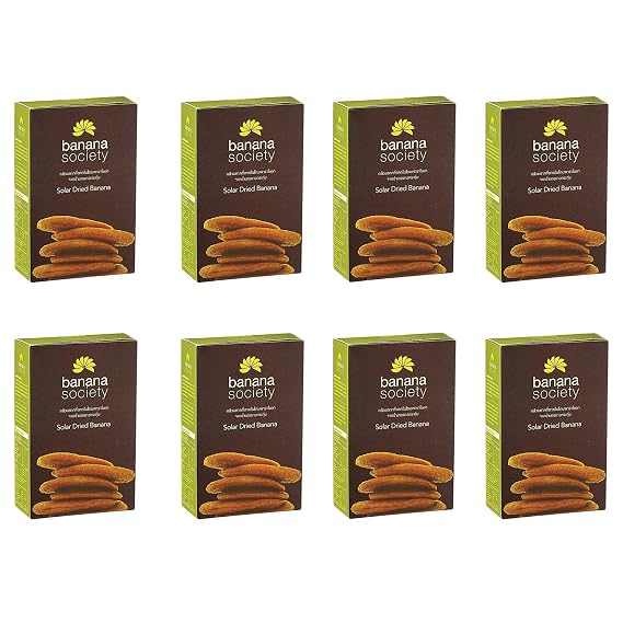 Wholesale Pack of 8 Banana Society, Solar Dried Banana from Thailand 450g. Best Selected Thai Banana Bulk Price