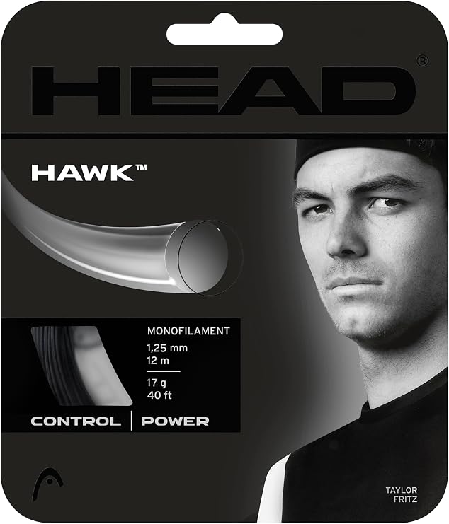 HEADHEAD Hawk Rough Tennis Racket String 40' Set - 17 Gauge Monofilament Racquet String