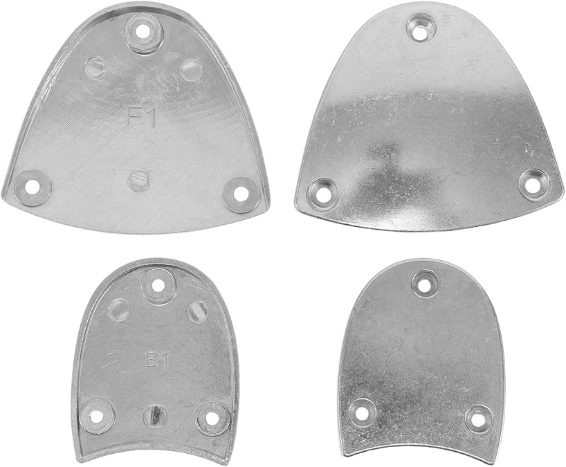 1 Pair Metal Shoe Taps for Heels: Non-Slip Aluminum Heel Plates - Front and Back - Dancing Boot Replacement Repair Pad with Screws - Silver, Size 40