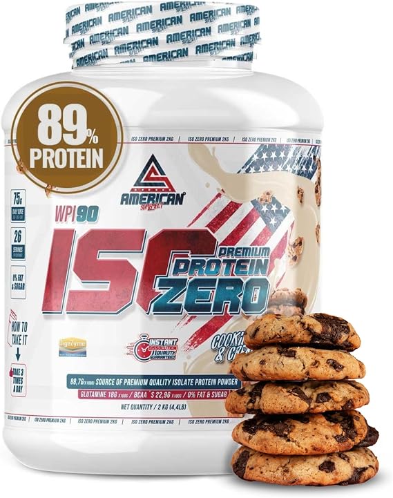 Zero Isolate Protein 2 kg | 0% Sugars and 0% Fat | Whey Isolate Protein | Iso Whey Zero | Isolate Proteins | Increases Muscle Without Fat | Low Carb | Cookies