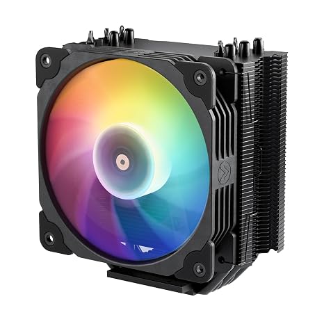 Vetroo V5 CPU Air Cooler with 5 Heat Pipes 120mm FDB PWM Processor Cooling for Intel LGA 1851/1700/1200/115X AMD AM5/AM4, Addressable RGB Lights Sync - Black