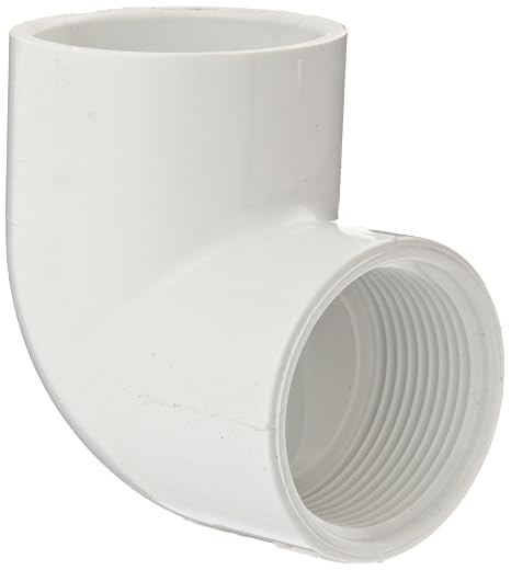 Spears 407 Series PVC Pipe Fitting, 90 Degree Elbow, Schedule 40, White, 3/4" Socket x NPT Female (Pack of 10)