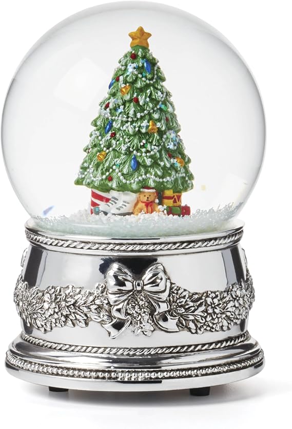 Reed & Barton Christmas Tree Musical Snow Globe, Holiday Hosting