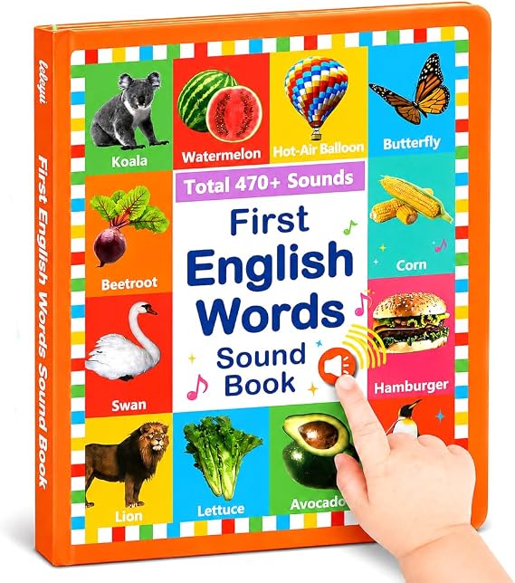 English Learning Sound Book for Kids 470+ Words, 21 Themes with American Accent | Interactive Phonics & Vocabulary Learning Toy for Toddlers Ages 3-6 | Educational Gift for Preschoolers(3-6Y)