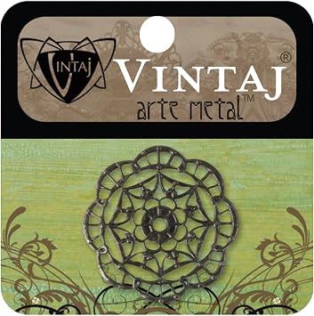 Vintaj 1-Piece Kaleidoscope Filigree Pendant, 28.5mm