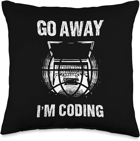 Go Away I'm Coding Code Programming Software Device Computer Throw Pillow