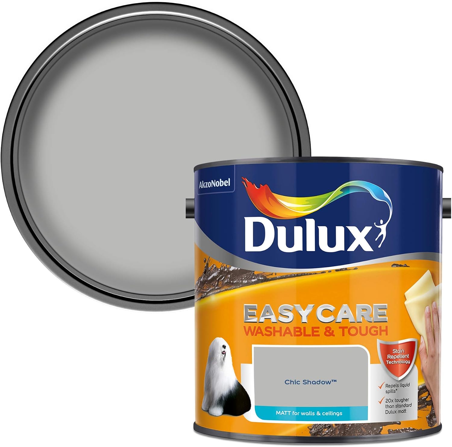 Dulux Easycare Washable & Tough Matt Emulsion Paint - Chic Shadow - 2.5L