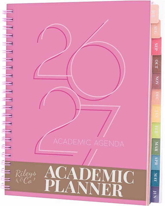 Rileys 2026-2027 Deco Academic Planner, 20x15cm (Pink)