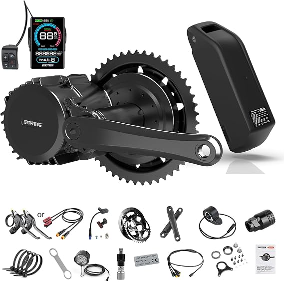 BAFANG 1000W Mid Drive Kit 52V BBSHD 68MM Ebike Conversion Motor Kit, Electric Bike M615 Optional 500C DM03 P860C C18-9 B02N T1 Display with 52V 20Ah Yingwu Battery