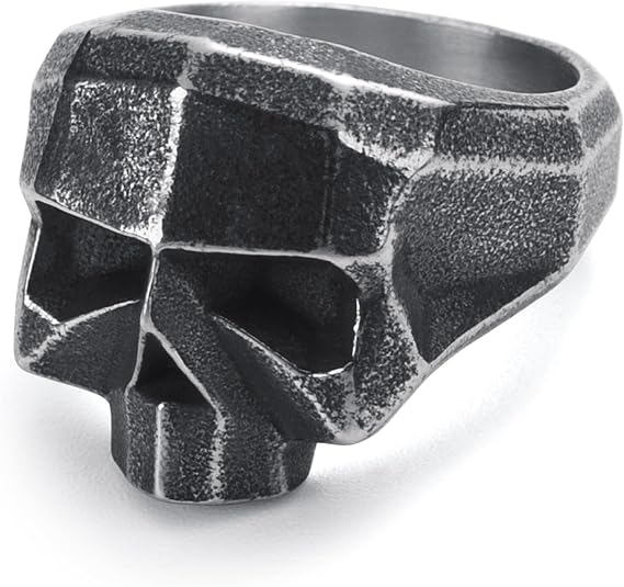 Mens Skull Ring Stainless Steel Gothic Punk Goth Reaper Octopus Pirate Skull Rings Jewellery for Men Size Q,S,T1/2,V1/2,Y,Z+1