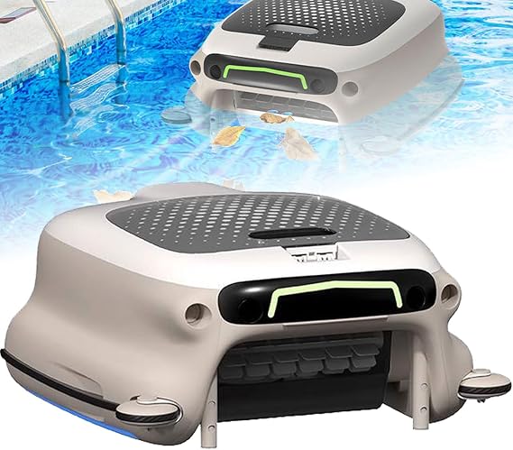 Pool Skimmer Robot,Automatic Pool Skimmer with 7800mah Battery,Manual Remote Control Pool Surface Skimmer Robotic,10-Hour Continuous Cleaning,for Water Parks, Swimming Pools