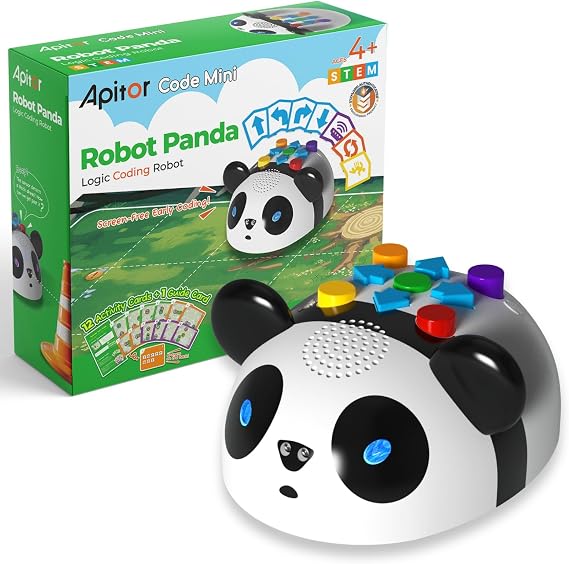 Apitor Robot Panda Coding Robot for 4-6, Screen-Free STEM Learning Toy