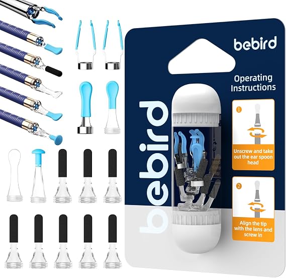 Bebird Original Ear Camera Replacement Tips, 14pcs Waterproof Silicone Ear Spoon Accessories Compatible with Bebird Earsight Plus R37R, D39R, B31R & R1 Ultra