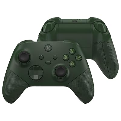 eXtremeRate ASR Version Redesigned Full Set Shell Buttons for Xbox Core Controller, Ergonomic Trigger Stop Rubberized Grip Faceplate Backplate for Xbox Series X & S Controller - Deep Pine Green