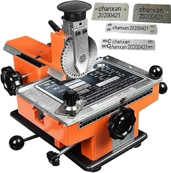 Metal Stamping Printer Embossing Machine,semi-Automatic nameplate Marking Machine with Different Character Wheels(4MM)