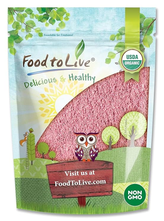 Food to Live Organic Pomegranate Juice Powder, 1 Pound - Non-GMO, Unsulfured, Raw, Dried Fruit, Vegan, Bulk, Great for Juices, Smoothies, Yogurts, Breakfast Drinks, Contains Maltodextrin, No Sulphites