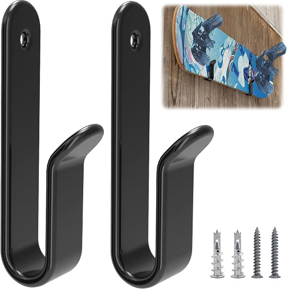 Horizontal Snowboard Wall Mount Clips - Snowboard Wall Rack Storage and Display for Room, Garage