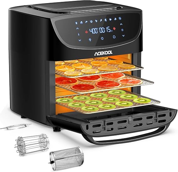 Indoor Grill Smokeless, 10-in-1 Digital Air Fryer Grill with Adjustable Temperature to 450F, Electric Grill with Viewing Window, Removable Nonstick Grate, Fast and Even Heating with 7 Accessories