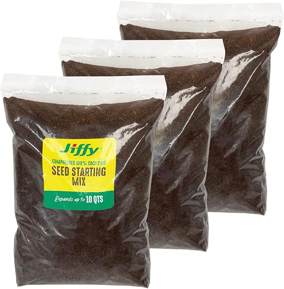 Ferry-Morse Seed Starting by Jiffy Plant Starter Pellets - Compressed Seedling Mix, Seedling Starter Soil - 3 Pack 30 QT - 100% Coco Coir