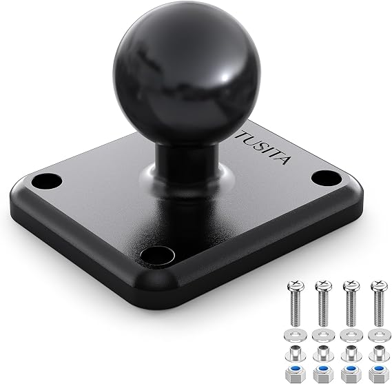 TUSITA Metal Rectangular AMPS Connection Plate with B Size 1" Ball