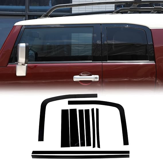 B Pillar Trim Cover Center Window Outer Pillar Post Panel Cover Anti-Scratch Molding Covers Stickers Decorative Exterior Accessories for Toyot@ FJ Cruiser 2007-2021