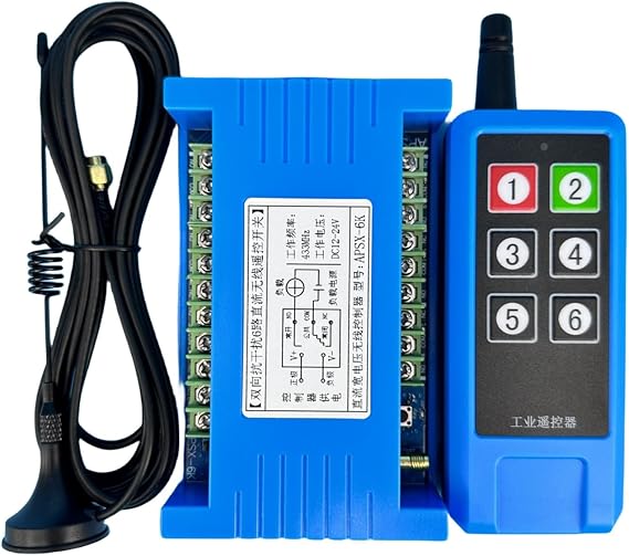 6-Channel DC12V 24V 48V industry Wireless Remote Control Switch Controller Feedback Function Bidirectional, Multiple buttons Work Simultaneously, anti-interference Industrial Distribution box