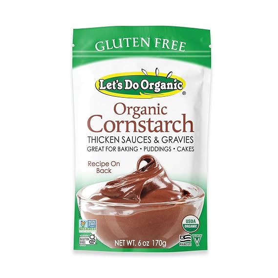 Let's Do Organic Cornstarch - Corn Starch for Cooking, Corn Starch Organic, Corn Starch Powder, Non GMO Corn Starch Gluten Free - 6 Ounce (Pack of 1)