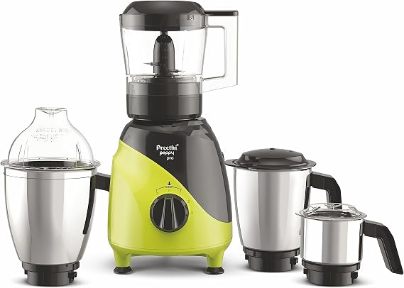Preethi Peppy Pro MG 247 Mixer Grinder 750 Watts with 3 Jars & Unique Rapid 10 Chopping Jar (Indian Plug)
