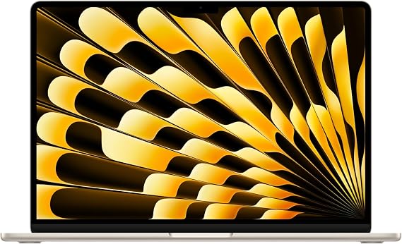 Apple MacBook Air 15-inch Laptop with M5 chip: Built for AI, 15.3-inch Liquid Retina Display, 16GB Unified Memory, 512GB SSD, 12MP Center Stage, Touch ID, Wi-Fi 7; Starlight