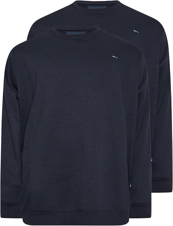 BadRhino Big & Tall Men's 2 Pack Core Sweatshirts Blue