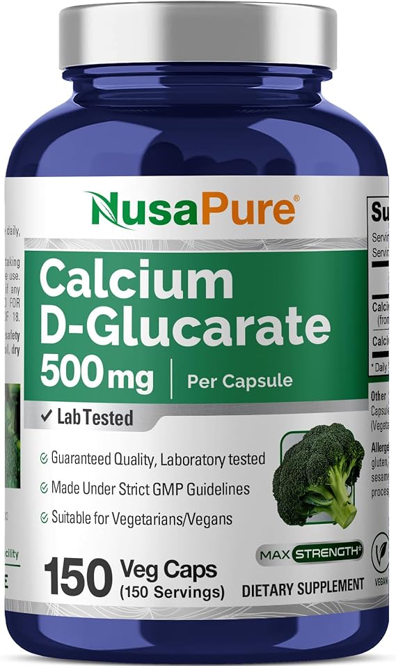 Calcium D-Glucarate, Vegan, Gluten-Free, 500mg, 150 Veg Caps - 150 Servings