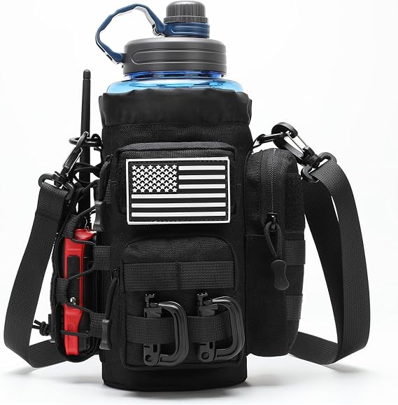 Tactical Molle Pouch Multifunctional Water Bottle Pouch Phone Pouch EDC Bag with Shoulder Strap