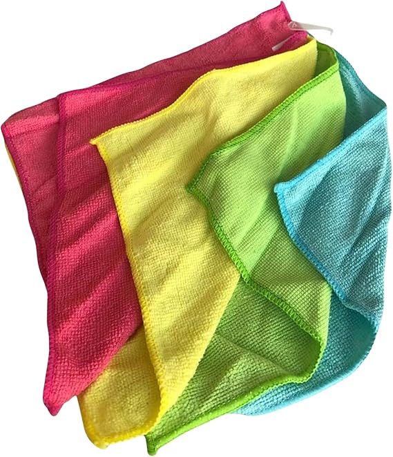 Mikrofiber Temizlik Bezleri, Aşındırmaz, Yeniden Kullanılabilir ve Yıkanabilir 4’lü Yüksek Emici, Tüy Bırakmayan EasyClean Bez, Çizgisiz Mucize Temizlik Bezi, Cam, Araba, Pencere, Ayna Easyso2136