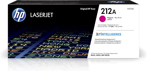 HP 212A Magenta Toner Cartridge Printers | Works with Color LaserJet Enterprise M554, M555 Series; Color LaserJet Enterprise MFP M578 Series | W2123A