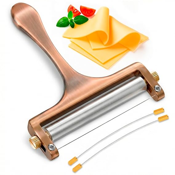 Handheld Wire Cheese Slicer with Adjustable Thickness, Stainless Steel