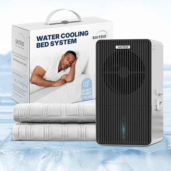 SAITRIO Bed Cooling System Air1 (Full)- Cooling Mattress Pad | For hot sleepers & night sweats: hydro-powered, ultra-thin, quiet and fits under any fitted sheet.