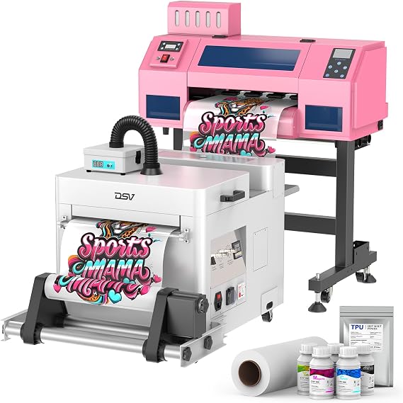 Dual XP600 Print Heads DTF Printer with Shaker & Purifier, A3 Plus Printer Bundles - 2.5 Min/A3 Print, 40% Truer Colors vs Single Head, Ink Circulation System, 2-Year Ink Supply